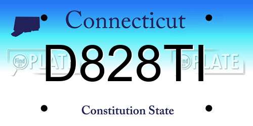 D828TI Connecticut License Plate