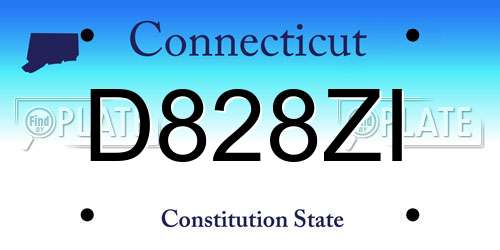 D828ZI Connecticut License Plate