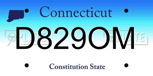 D829OM Connecticut License Plate