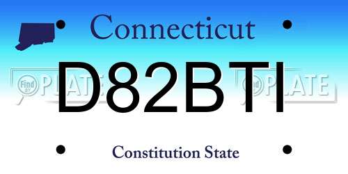 D82BTI Connecticut License Plate