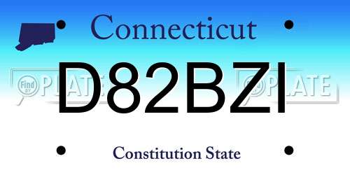 D82BZI Connecticut License Plate