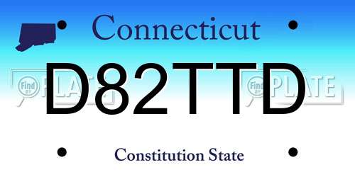 D82TTD Connecticut License Plate