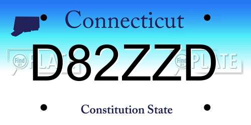 D82ZZD Connecticut License Plate