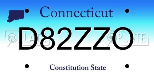 D82ZZO Connecticut License Plate