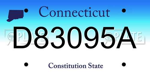 D83095A Connecticut License Plate