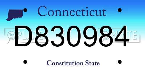 D830984 Connecticut License Plate