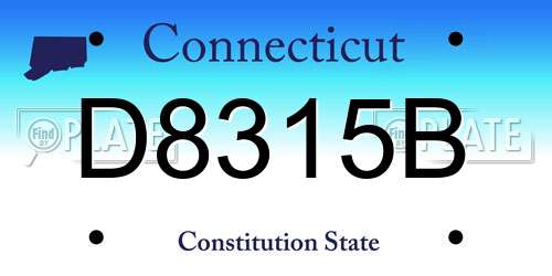 D8315B Connecticut License Plate