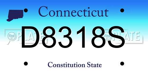 D8318S Connecticut License Plate