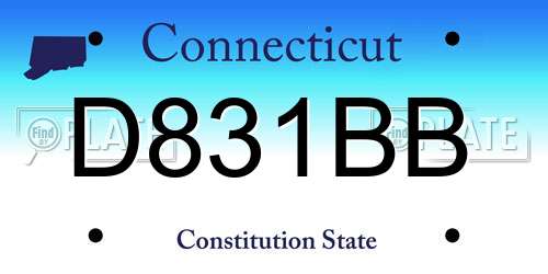 D831BB Connecticut License Plate