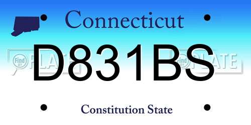 D831BS Connecticut License Plate