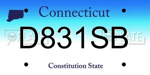 D831SB Connecticut License Plate