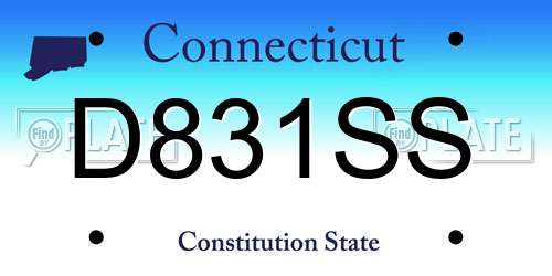 D831SS Connecticut License Plate