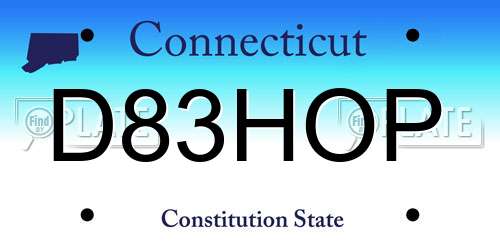 D83HOP Connecticut License Plate
