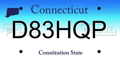D83HQP Connecticut License Plate