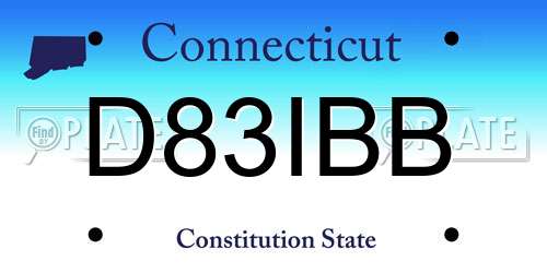 D83IBB Connecticut License Plate