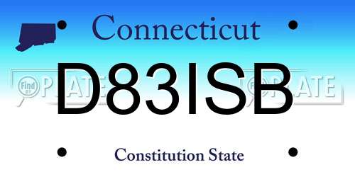 D83ISB Connecticut License Plate