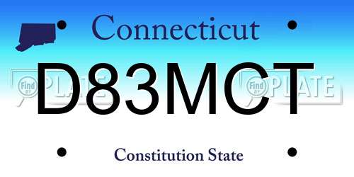 D83MCT Connecticut License Plate
