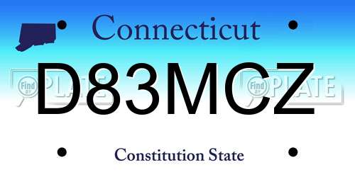 D83MCZ Connecticut License Plate