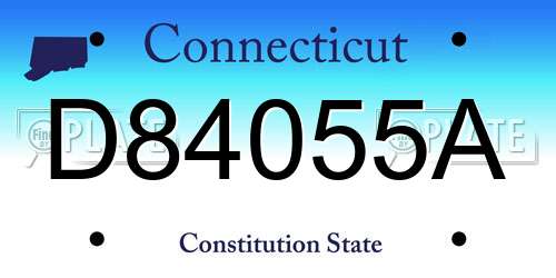 D84055A Connecticut License Plate