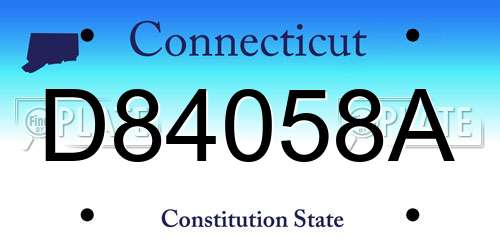 D84058A Connecticut License Plate