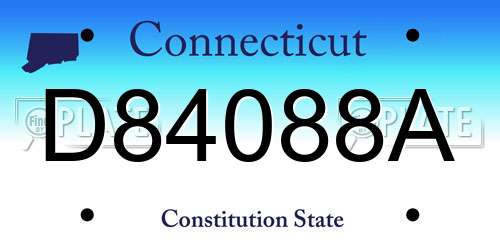 D84088A Connecticut License Plate