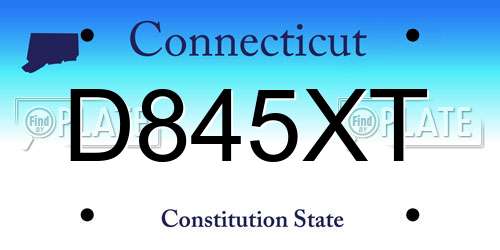 D845XT Connecticut License Plate