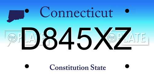 D845XZ Connecticut License Plate
