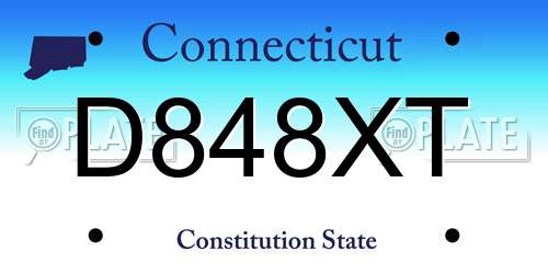 D848XT Connecticut License Plate