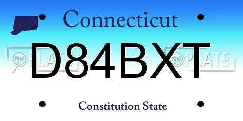 D84BXT Connecticut License Plate