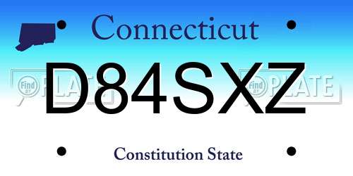 D84SXZ Connecticut License Plate