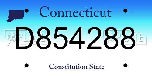 D854288 Connecticut License Plate
