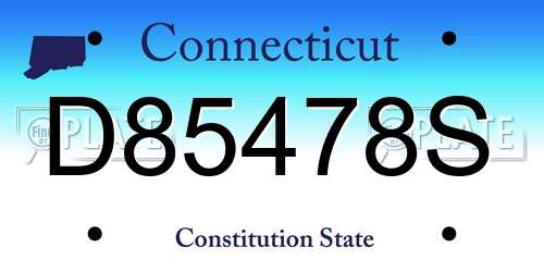 D85478S Connecticut License Plate