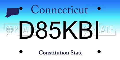 D85KBI Connecticut License Plate