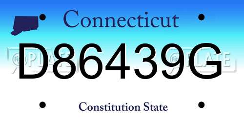 D86439G Connecticut License Plate