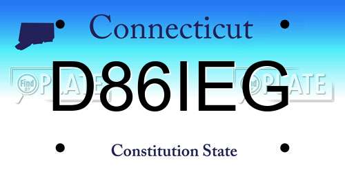 D86IEG Connecticut License Plate