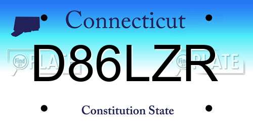 D86LZR Connecticut License Plate