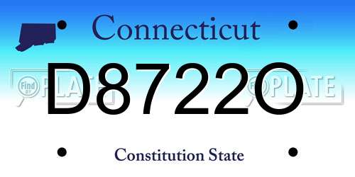 D8722O Connecticut License Plate