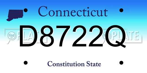 D8722Q Connecticut License Plate