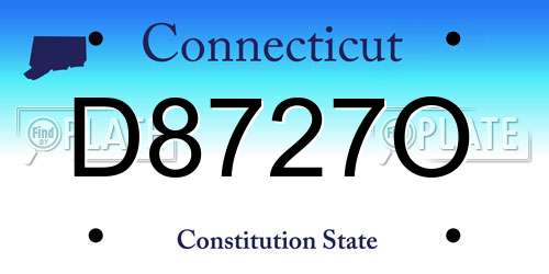 D8727O Connecticut License Plate