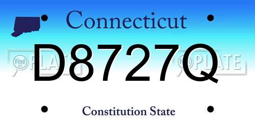 D8727Q Connecticut License Plate