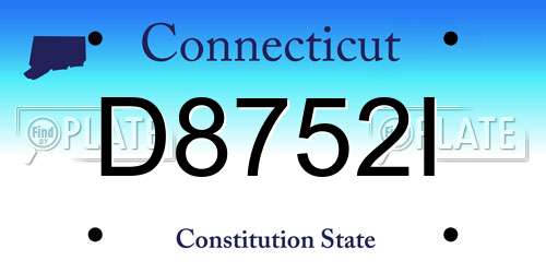 D8752I Connecticut License Plate