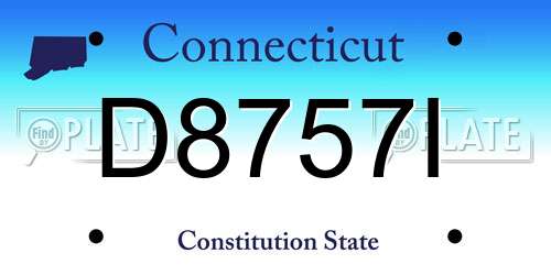 D8757I Connecticut License Plate