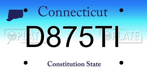 D875TI Connecticut License Plate