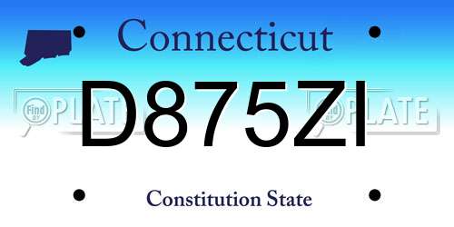D875ZI Connecticut License Plate