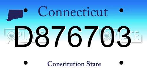 D876703 Connecticut License Plate