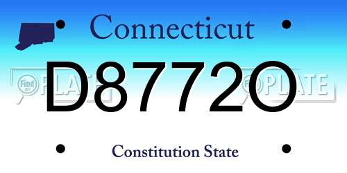 D8772O Connecticut License Plate