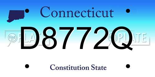 D8772Q Connecticut License Plate