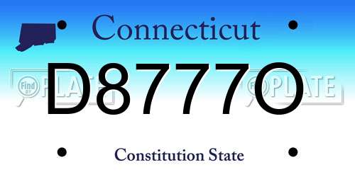 D8777O Connecticut License Plate
