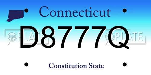 D8777Q Connecticut License Plate