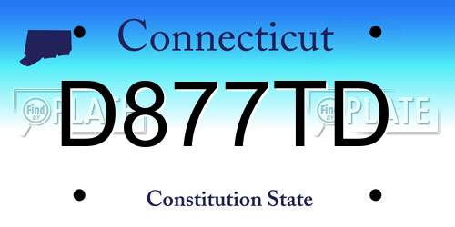 D877TD Connecticut License Plate